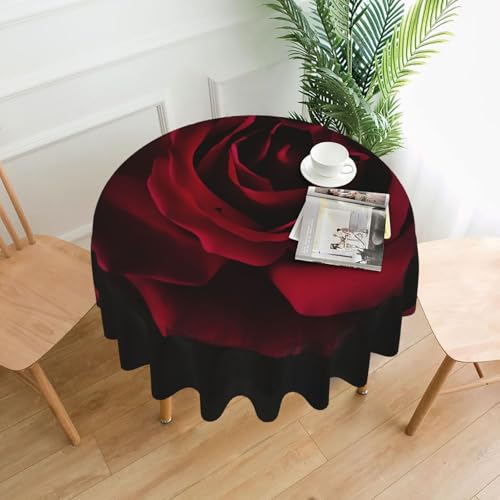 Liulannq Tischdecke mit Rosenblüten, rund, dekorativ, lang, 152,4 cm von Liulannq