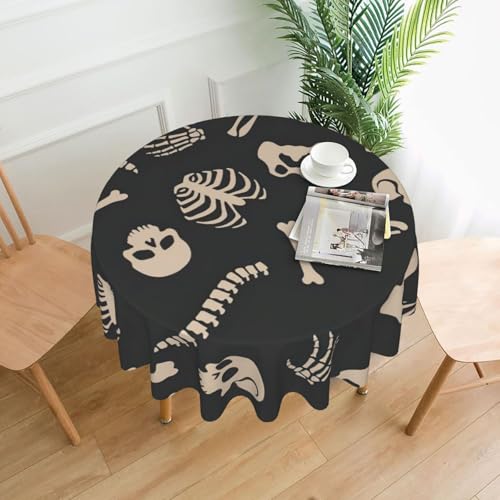 Liulannq Tischdecke mit Skelettmuster, rund, dekorativ, lang, 152,4 cm von Liulannq