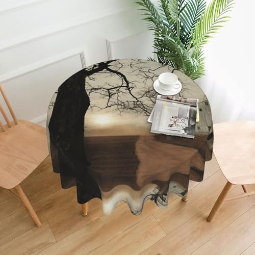 Liulannq Tischdecke mit Sonnenaufgang-Druck, rund, dekorativ, lang, 152,4 cm von Liulannq