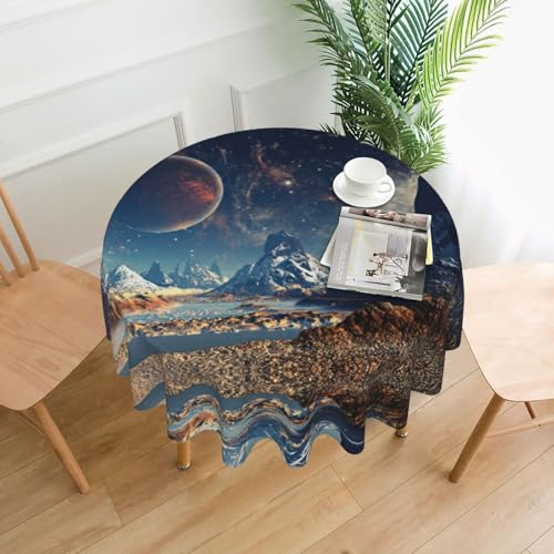 Liulannq Tischdecke mit Sternen, rund, dekorativ, lang, 152,4 cm Liulannq Tischdecke mit Sternen, rund, dekorativ, lang, 152,4 cm von Liulannq