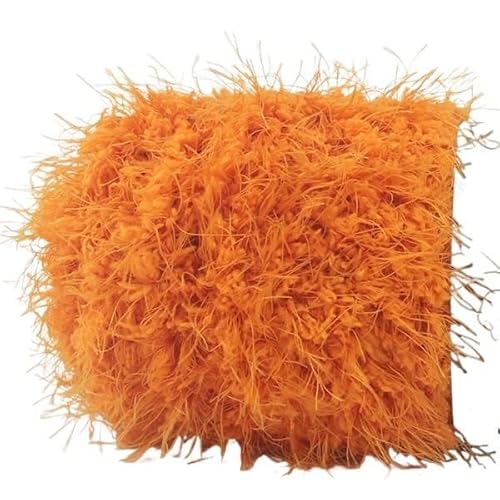 100 g Fancy Coral Fleece-Garn – Langhaar-Nerzwolle for Stricken und Basteln(16Orange) von LiuliuBull