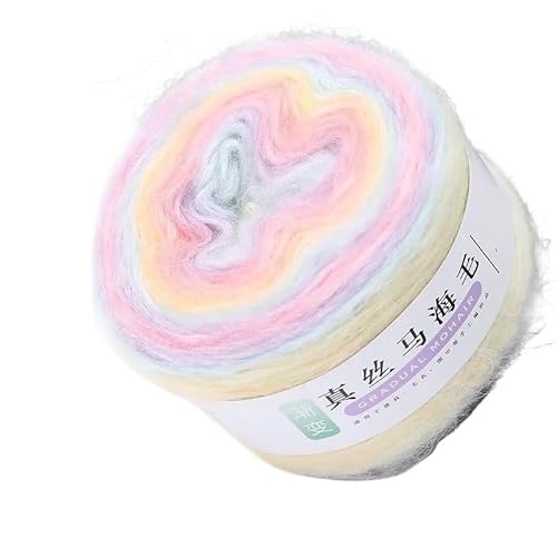 100 g Farbverlaufsgarn aus Seide und Mohairwolle for Selberstricken – perfekt for Pullover, Schals und Taschen(DJ01) von LiuliuBull