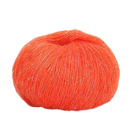 100 g Mohair-Garn for handgewebte Schals – weicher, heller Seiden-Wollfaden for Stricken und Häkeln(Colororange) von LiuliuBull