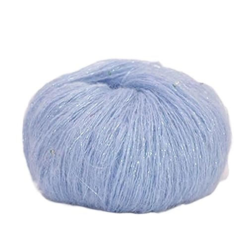 100 g Mohair-Garn for handgewebte Schals – weicher, heller Seiden-Wollfaden for Stricken und Häkeln(Lightblue) von LiuliuBull