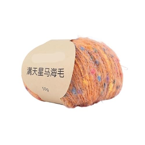 100 g Mohair Rainbow Bean Hat Coat DIY Color Dot Line – Multifunktionales charakteristisches Garn for Stricken und Basteln(Orangecolor) von LiuliuBull