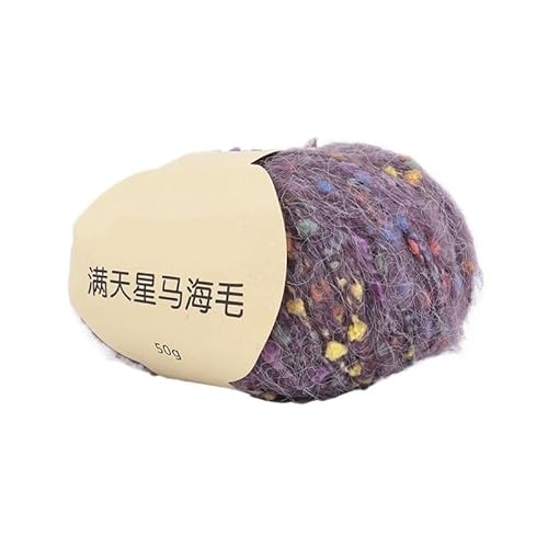 100 g Mohair Rainbow Bean Hat Coat DIY Color Dot Line – Multifunktionales charakteristisches Garn for Stricken und Basteln(Purplecolor) von LiuliuBull