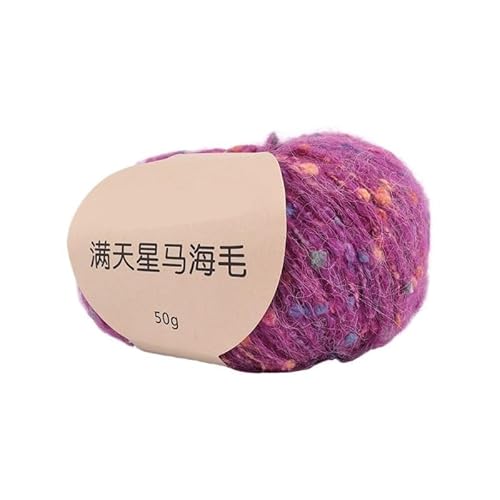 100 g Mohair Rainbow Bean Hat Coat DIY Color Dot Line – Multifunktionales charakteristisches Garn for Stricken und Basteln(Purpleredcolor) von LiuliuBull
