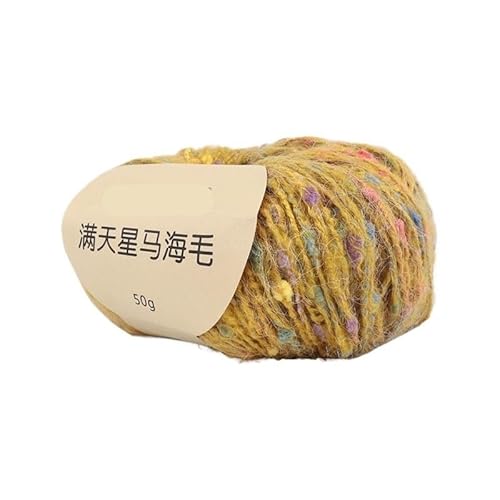 100 g Mohair Rainbow Bean Hat Coat DIY Color Dot Line – Multifunktionales charakteristisches Garn for Stricken und Basteln(Turmeric) von LiuliuBull