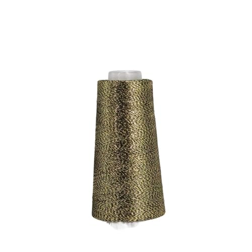 100 g gefärbtes, ultrafeines, doppelseitiges Nähgarn in Gold und Silber – hochfestes Polyester for Bastel- und Heimnähprojekte(BlackGold) von LiuliuBull
