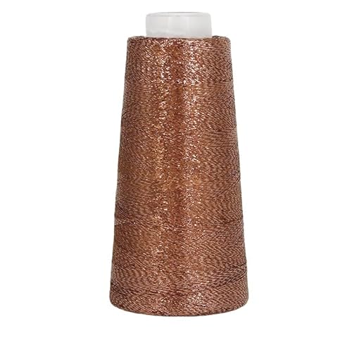 100 g gefärbtes, ultrafeines, doppelseitiges Nähgarn in Gold und Silber – hochfestes Polyester for Bastel- und Heimnähprojekte(Browngold) von LiuliuBull
