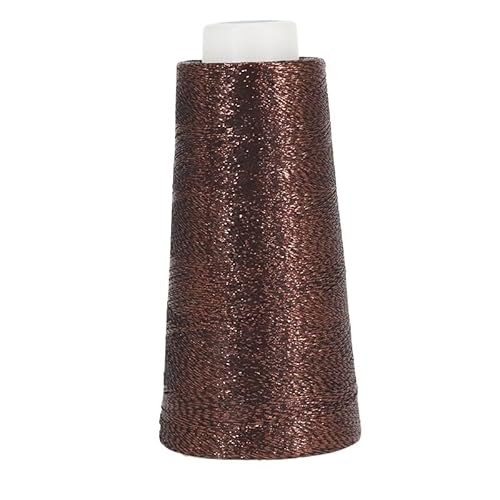 100 g gefärbtes, ultrafeines, doppelseitiges Nähgarn in Gold und Silber – hochfestes Polyester for Bastel- und Heimnähprojekte(Coffee) von LiuliuBull