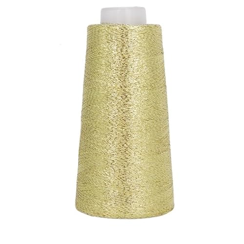 100 g gefärbtes, ultrafeines, doppelseitiges Nähgarn in Gold und Silber – hochfestes Polyester for Bastel- und Heimnähprojekte(Gold) von LiuliuBull