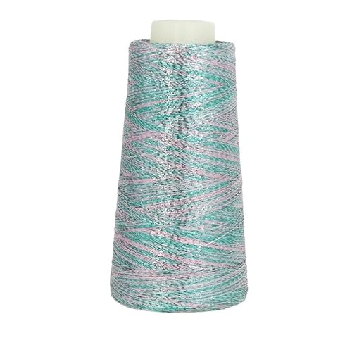 100 g gefärbtes, ultrafeines, doppelseitiges Nähgarn in Gold und Silber – hochfestes Polyester for Bastel- und Heimnähprojekte(PinkGreen) von LiuliuBull