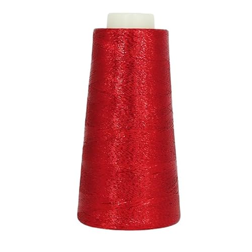 100 g gefärbtes, ultrafeines, doppelseitiges Nähgarn in Gold und Silber – hochfestes Polyester for Bastel- und Heimnähprojekte(Rot) von LiuliuBull