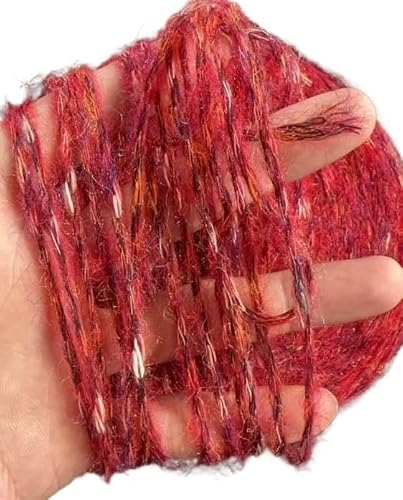 100 g handgewebtes Slub-Garn – gemischte Mohair-Häkelwolle in Sprühfarbe for selbstgemachte Schals, Pullover und Taschen(Chinesered) von LiuliuBull