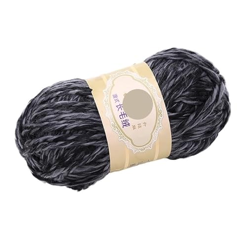 100 g mehrfädiges Baumwollgarn for Schals, Mützen, Stirnbänder und Mäntel – grobe Wollmischung(Gray black) von LiuliuBull