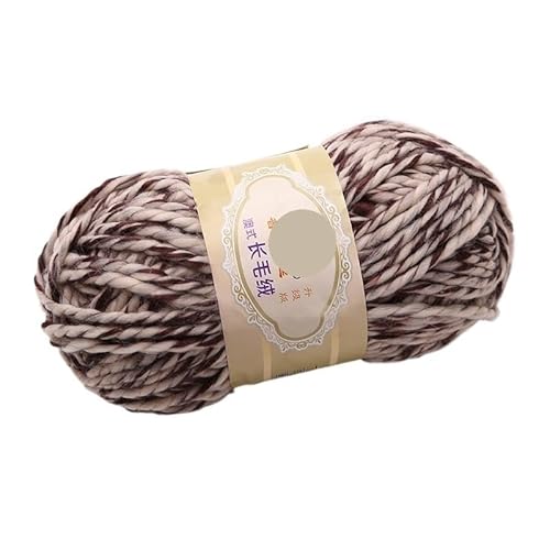 100 g mehrfädiges Baumwollgarn for Schals, Mützen, Stirnbänder und Mäntel – grobe Wollmischung(White brown) von LiuliuBull