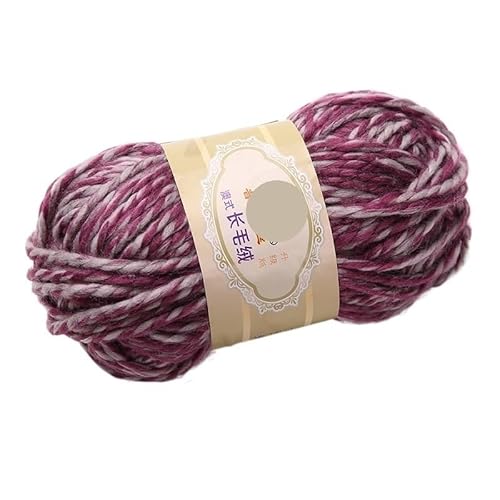 100 g mehrfädiges Baumwollgarn for Schals, Mützen, Stirnbänder und Mäntel – grobe Wollmischung(White purple) von LiuliuBull