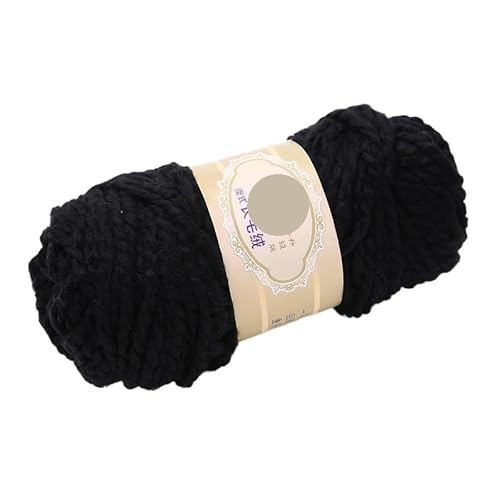 100 g mehrfädiges Baumwollgarn for Schals, Mützen, Stirnbänder und Mäntel – grobe Wollmischung(black) von LiuliuBull