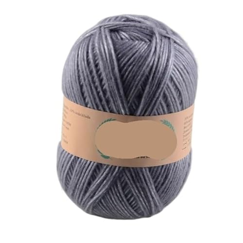 100 g metallisches Baumwollgarn for Handstricken – Seiden-Acryl-Mischung for Pullover, Decken, Mützen, Häkelarbeiten, Taschen und Hausschuhe(10 gray) von LiuliuBull