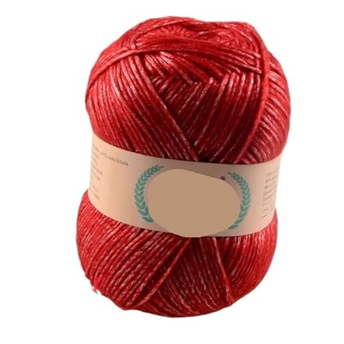 100 g metallisches Baumwollgarn for Handstricken – Seiden-Acryl-Mischung for Pullover, Decken, Mützen, Häkelarbeiten, Taschen und Hausschuhe(13 xiu hong) von LiuliuBull