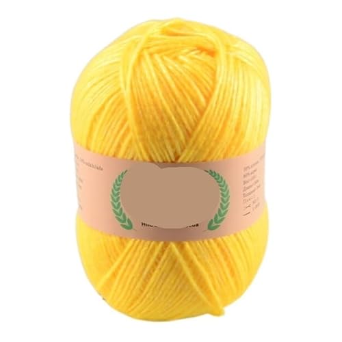 100 g metallisches Baumwollgarn for Handstricken – Seiden-Acryl-Mischung for Pullover, Decken, Mützen, Häkelarbeiten, Taschen und Hausschuhe(3 yellow) von LiuliuBull