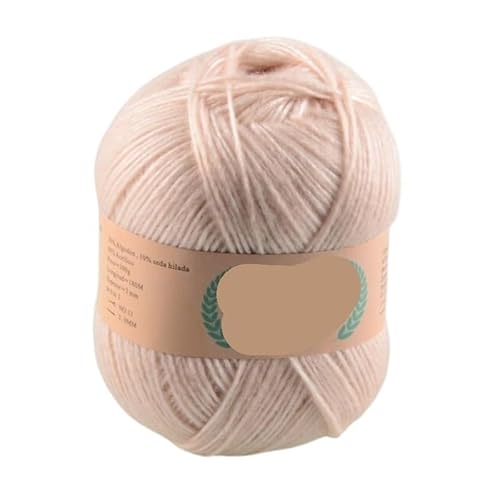 100 g metallisches Baumwollgarn for Handstricken – Seiden-Acryl-Mischung for Pullover, Decken, Mützen, Häkelarbeiten, Taschen und Hausschuhe(4 beige) von LiuliuBull