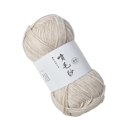 100 g mitteldickes Acryl-Baumwollgarn – handgewebter Wollknäuel for Häkeln und Basteln for DIY-Schals(Beige) von LiuliuBull