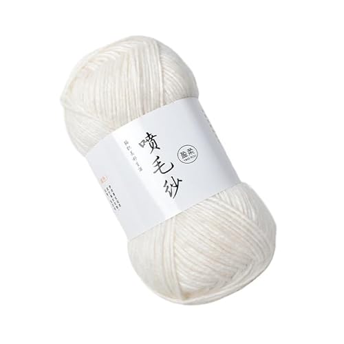 100 g mitteldickes Acryl-Baumwollgarn – handgewebter Wollknäuel for Häkeln und Basteln for DIY-Schals(Milkywhite) von LiuliuBull