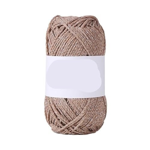 100 g silberne Hohlwatte – DIY handgewebtes Textilgarn for Taschen, Hüte, Basteln und Stricken(Almondbrown) von LiuliuBull
