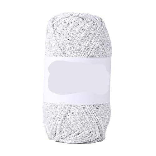 100 g silberne Hohlwatte – DIY handgewebtes Textilgarn for Taschen, Hüte, Basteln und Stricken(Brightwhite) von LiuliuBull