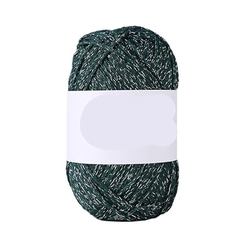 100 g silberne Hohlwatte – DIY handgewebtes Textilgarn for Taschen, Hüte, Basteln und Stricken(Darkdarkgreen) von LiuliuBull