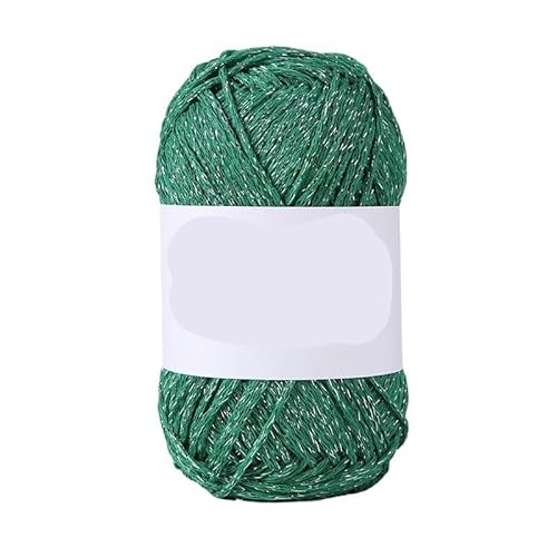 100 g silberne Hohlwatte – DIY handgewebtes Textilgarn for Taschen, Hüte, Basteln und Stricken(Forestgreen) von LiuliuBull