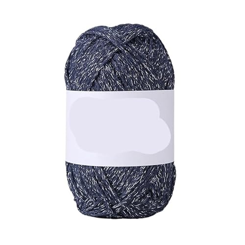 100 g silberne Hohlwatte – DIY handgewebtes Textilgarn for Taschen, Hüte, Basteln und Stricken(MidnightBlue) von LiuliuBull