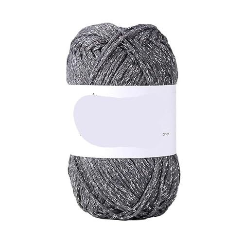 100 g silberne Hohlwatte – DIY handgewebtes Textilgarn for Taschen, Hüte, Basteln und Stricken(Octobersilver) von LiuliuBull