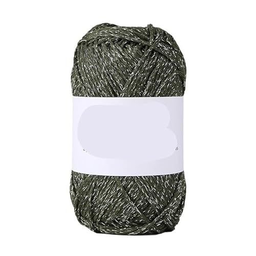 100 g silberne Hohlwatte – DIY handgewebtes Textilgarn for Taschen, Hüte, Basteln und Stricken(Olivegreen) von LiuliuBull
