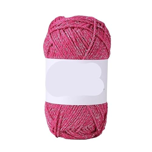 100 g silberne Hohlwatte – DIY handgewebtes Textilgarn for Taschen, Hüte, Basteln und Stricken(Rosered) von LiuliuBull