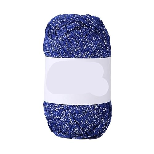 100 g silberne Hohlwatte – DIY handgewebtes Textilgarn for Taschen, Hüte, Basteln und Stricken(Sapphireblue) von LiuliuBull