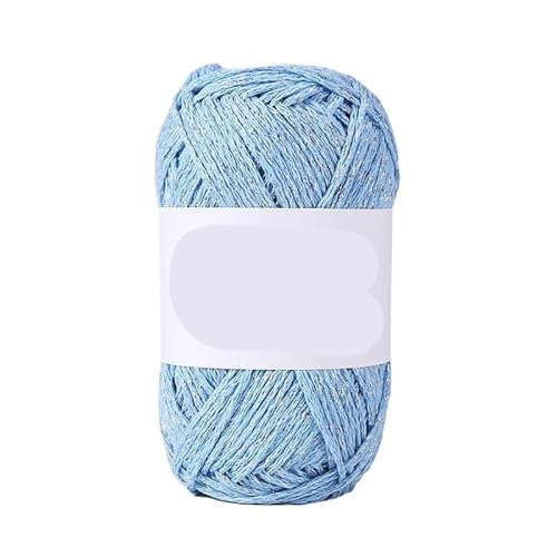 100 g silberne Hohlwatte – DIY handgewebtes Textilgarn for Taschen, Hüte, Basteln und Stricken(Sky Blue) von LiuliuBull