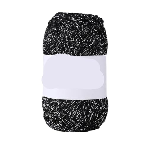 100 g silberne Hohlwatte – DIY handgewebtes Textilgarn for Taschen, Hüte, Basteln und Stricken(StarlightBlack) von LiuliuBull
