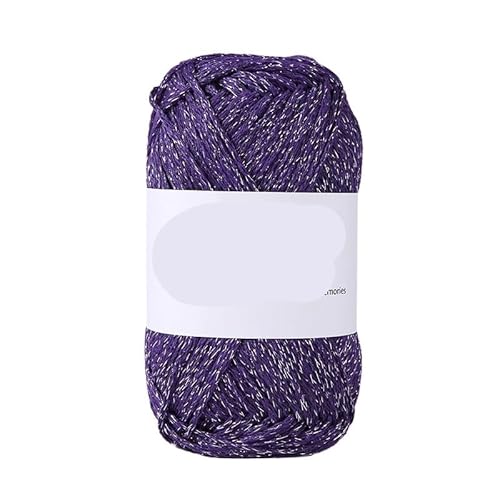 100 g silberne Hohlwatte – DIY handgewebtes Textilgarn for Taschen, Hüte, Basteln und Stricken(Violet) von LiuliuBull
