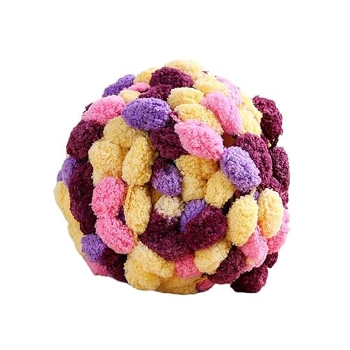 130 g handgewebtes DIY-Teppichkissen aus grober Wolle mit großem Ball for Sofa und Auto(Brown) von LiuliuBull