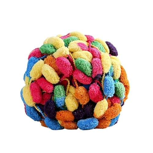 130 g handgewebtes DIY-Teppichkissen aus grober Wolle mit großem Ball for Sofa und Auto(Gold) von LiuliuBull