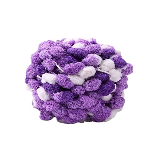 130 g handgewebtes DIY-Teppichkissen aus grober Wolle mit großem Ball for Sofa und Auto(Lila) von LiuliuBull