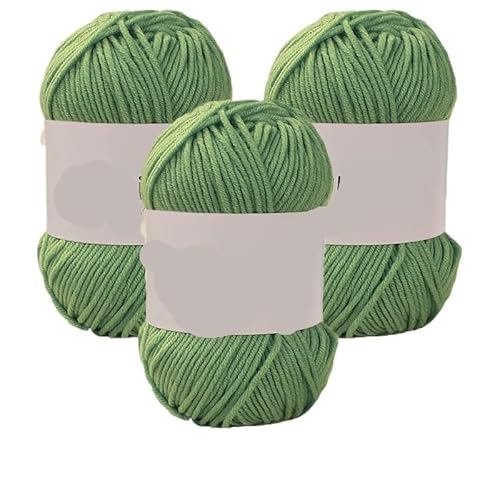150 g 5-strängiges Milchgarn – handgemachtes mitteldickes Garn for selbstgemachte Puppenpullover, Blumenmützen und Schals(53 Vanilla Green) von LiuliuBull