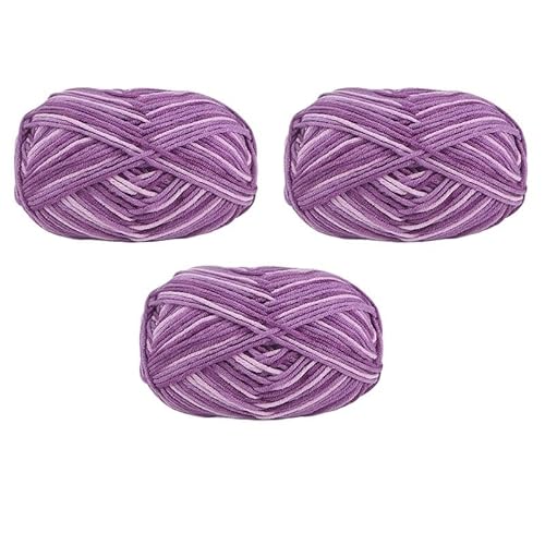 150 g segmentiertes, gefärbtes Baumwollgarn mit Farbverlauf for Handstricken – ideal for Pullover, Mützen und Schals(Purple1White) von LiuliuBull