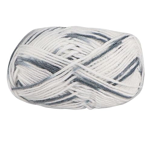 2 Stück 100 g Baumwollgarn for Handstricken – abschnittsweise gefärbte Häkelnadelfäden for Pullover, Taschen und Decken(Graywhite) von LiuliuBull
