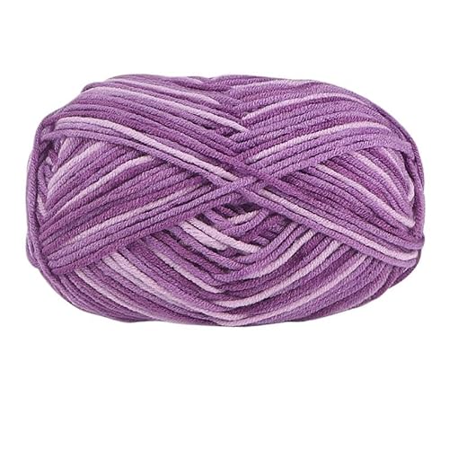 2 Stück 100 g Baumwollgarn for Handstricken – abschnittsweise gefärbte Häkelnadelfäden for Pullover, Taschen und Decken(Purple3White) von LiuliuBull