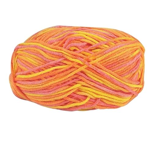 2 Stück 100 g Baumwollgarn for Handstricken – abschnittsweise gefärbte Häkelnadelfäden for Pullover, Taschen und Decken(Yellow orange) von LiuliuBull