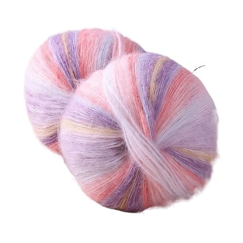 200 g regenbogenfarben gefärbter Wollroving for Handstricken – weiches, warmes Garn for Pullover, Schals, Mützen, Handschuhe und Tücher(Beige) von LiuliuBull